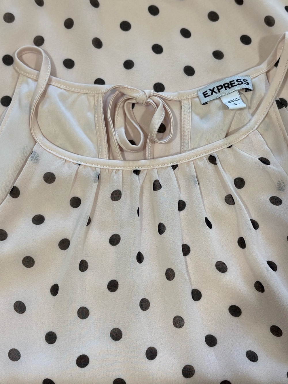 Express Polka Dot Halter Top Blush Pink Size Small Like New - Picture 1 of 5